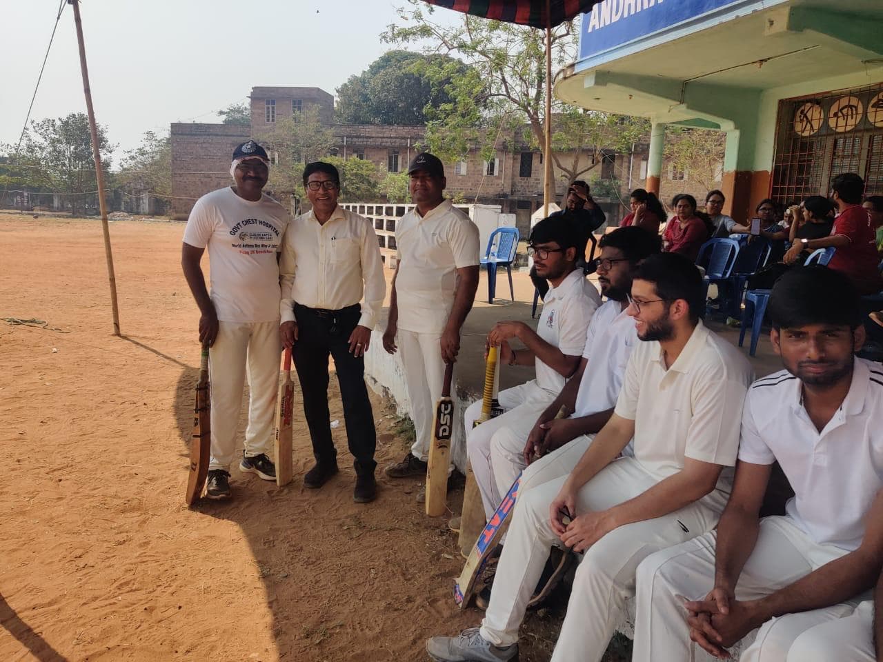 Hospital cricket gathering, shown in the GHCCD gallery