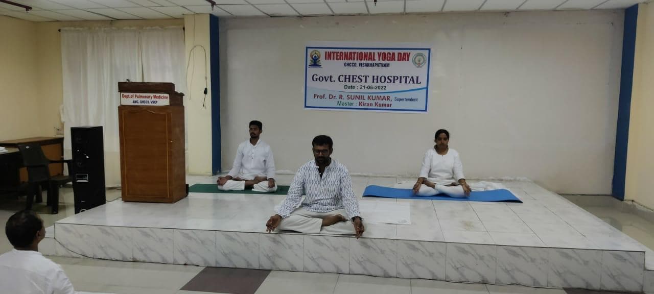 International Yoga Day 2022 programme, shown in the GHCCD gallery