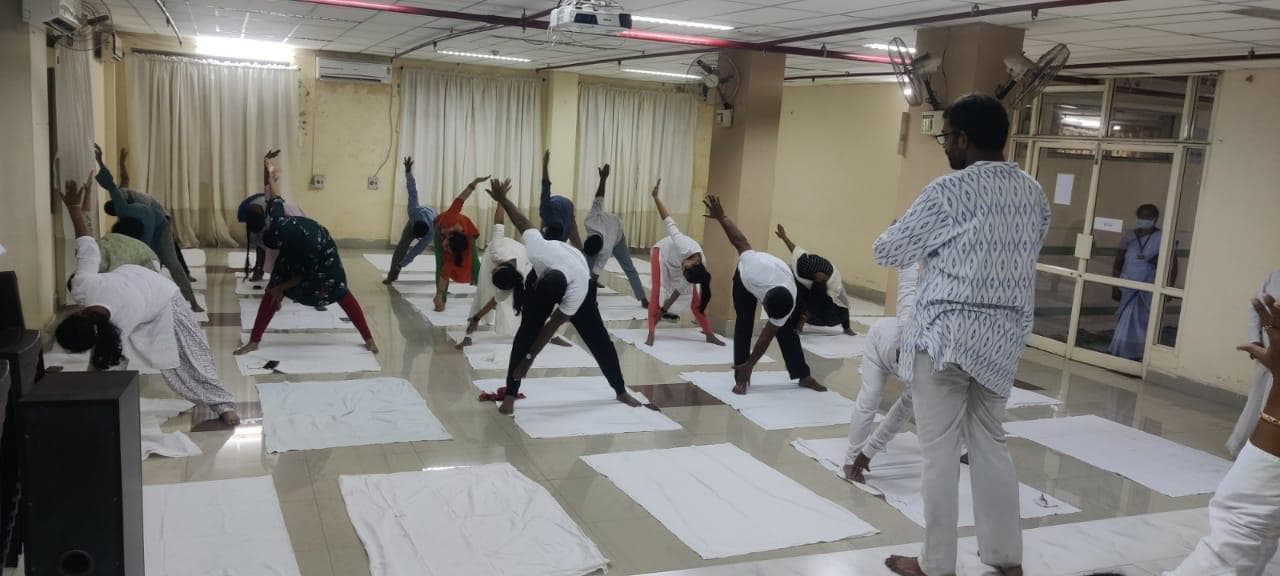 Guided International Yoga Day session, shown in the GHCCD gallery