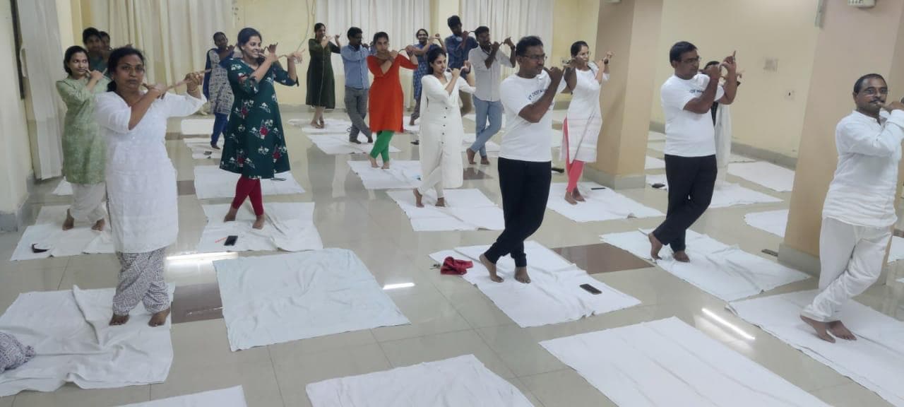 Group yoga practice at GHCCD, shown in the GHCCD gallery